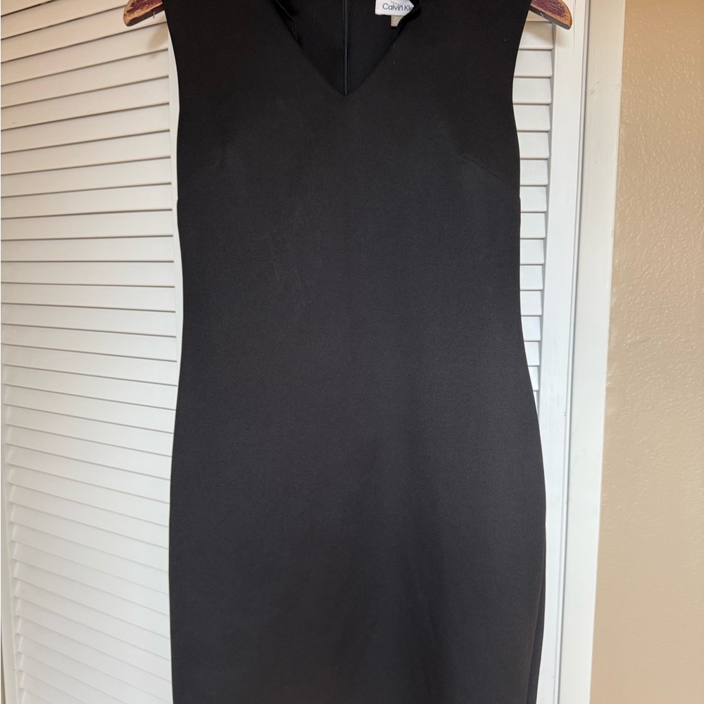 Calvin Klein Black V-Neck Midi Dress